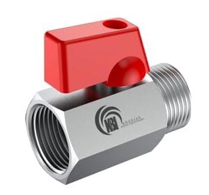 Khanjan 1/2 Inch Mini Ball Valve (BSP Male x Female) – Brass Construction, Leak-Proof, Rust-Resistant, 90° Flow Control, for Plumbing, Irrigation, Water Heaters & DIY
