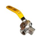 SRP 1/2" inch 3 Way Ball Valve Female Brass & Copper- BSP Threded Nickle Finish Sutable For Water Oil Gas So more 1Pc Pack (L port 15 mm)