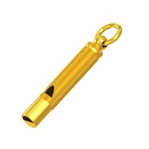 Loudest Gold Plated Brass Whistle | Best Premium Emergency Whistle With Dimond Squaregripper Sports One Piece Outdoor Survival Whistle Gold Plated Key-Chain