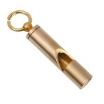 Generic Outdoor Vintage Survival Brass EDC Key Chain Pendant Whistle First Aid Tool