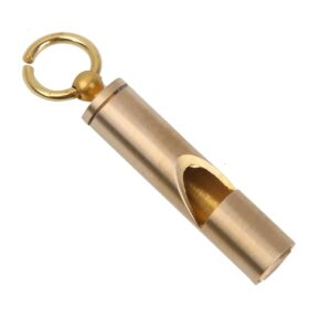 Generic Outdoor Vintage Survival Brass EDC Key Chain Pendant Whistle First Aid Tool