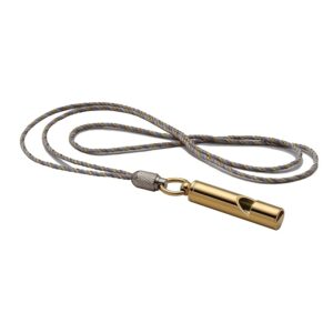 Khanjan 22k Gold Plated Emergency Loudest Whistle. Comes with a complimentary designer lanyard around your neck or attach it to your key-chain (Elegant Plain Surface)