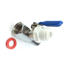KHANJAN- Brass & Copper, 3/8" Q.C. Push Fitting Kent Ro Filter Valve Diverter Coupling + Valve Full DV - AQUA GUARD VALVE