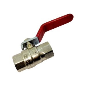 SRP GOLD 1/2" Female Threaded High Pressor Ball Valve Full Port Water Stop Shut Off, Heavy-Duty Use of Copper And Brass Material with Nickel Plated, Quarter Turn, Red Handle