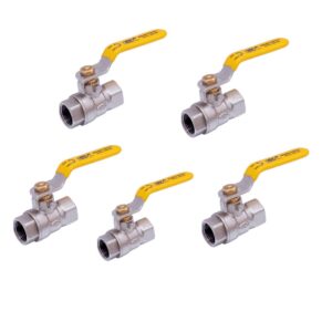 SRP Ball Valve Male Brass & Copper BSPT Threaded Nickle Finish Suitable For Water Oil Gas 1pc Pack (5, 3/8" Inch)
