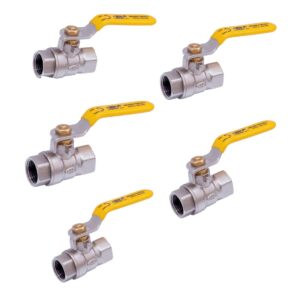 SRP Ball Valve Male Brass & Copper BSPT Threaded Nickle Finish Suitable For Water Oil Gas 1pc Pack (5, 1/4" Inch)