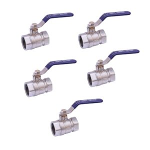 SRP Ball Valve Male Brass & Copper BSPT Threaded Nickle Finish Suitable For Water Oil Gas 1pc Pack (5, 1" Inch)