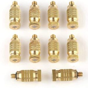 Generic 10pcs Threaded Brass Fog Mist Nozzle Misting Fogging Spray Sprinkler Head 3/16''
