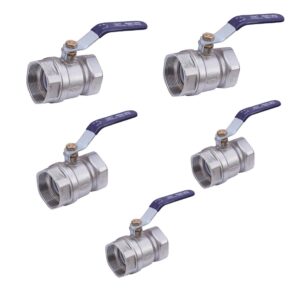 SRP Ball Valve Male Brass & Copper BSPT Threaded Nickle Finish Suitable For Water Oil Gas 1pc Pack (5, 2" Inch)