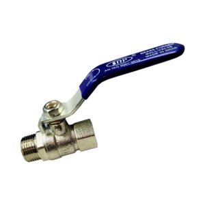 SRP 1/2" inch Brass Ball Valve [Male x Female] Nickle Finish Suitable For Water Oil Gas 2 Pc Pack (15 mm)