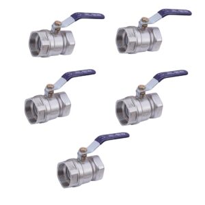 SRP Ball Valve Male Brass & Copper BSPT Threaded Nickle Finish Suitable For Water Oil Gas 1pc Pack (5, 1.1/2" Inch)