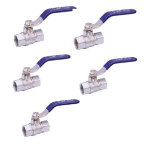 SRP Ball Valve Male Brass & Copper BSPT Threaded Nickle Finish Suitable For Water Oil Gas (5, 1/2" Inch)