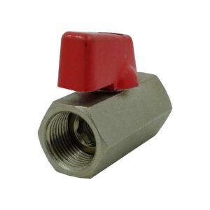 Khanjan Forged Brass Mini Ball Valve Shut-Off Handle - Brass Construction for Precise Flow Control - Male-Female Thread For Water Treatment & Plumbing Solutions (3/8" BSP (10mm) Female x Female)