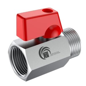 Khanjan Forged Brass Mini Ball Valve Shut-Off Handle - Brass Construction for Precise Flow Control - Male-Female Thread For Water Treatment & Plumbing Solutions (3/8" BSP (10mm) Male x Female)