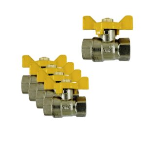 SRP Butterfly Handle Brass Ball Valve Female/Female Thread (5, 1/2")