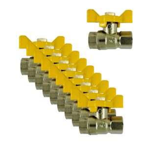 SRP Butterfly Handle Brass Ball Valve Female/Female Thread (10, 1/4")