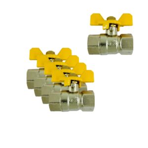 SRP Butterfly Handle Brass Ball Valve Female/Female Thread (5, 3/8")