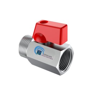 Khanjan 1/2 Inch Mini Ball Valve (BSP Male x Female) – Brass Construction, Leak-Proof, Rust-Resistant, 90° Flow Control, for Plumbing, Irrigation, Water Heaters & DIY
