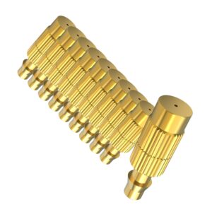 KHANJAN BRASS Adjustable Copper Hose Misting fog Nozzle Brass Spray Sprinkler Gardening Garden Lawn Irrigation, Black & Golden (10)