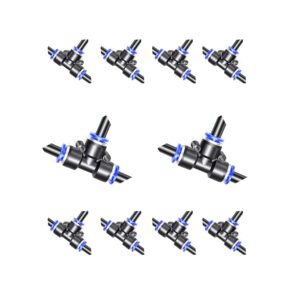 Khanjan Brass Industries Khanjan High Pressure Push Lock Pe-6 Pneumatic T-Connector Quick Fittings Pack Of 10 (6Mm Pe Pneumatic Fittings)