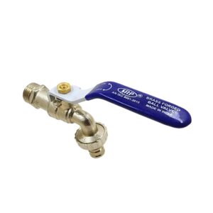 SRP 1/2" Inch Nozzle Bib Cock Faucet Tap Handle Valve Suitable for Inlet Hose Pipe Outside Garden Watering Car Washing Public Places Water Pools (Output Hose OD. 15mm)